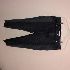 Washed black mom jeans